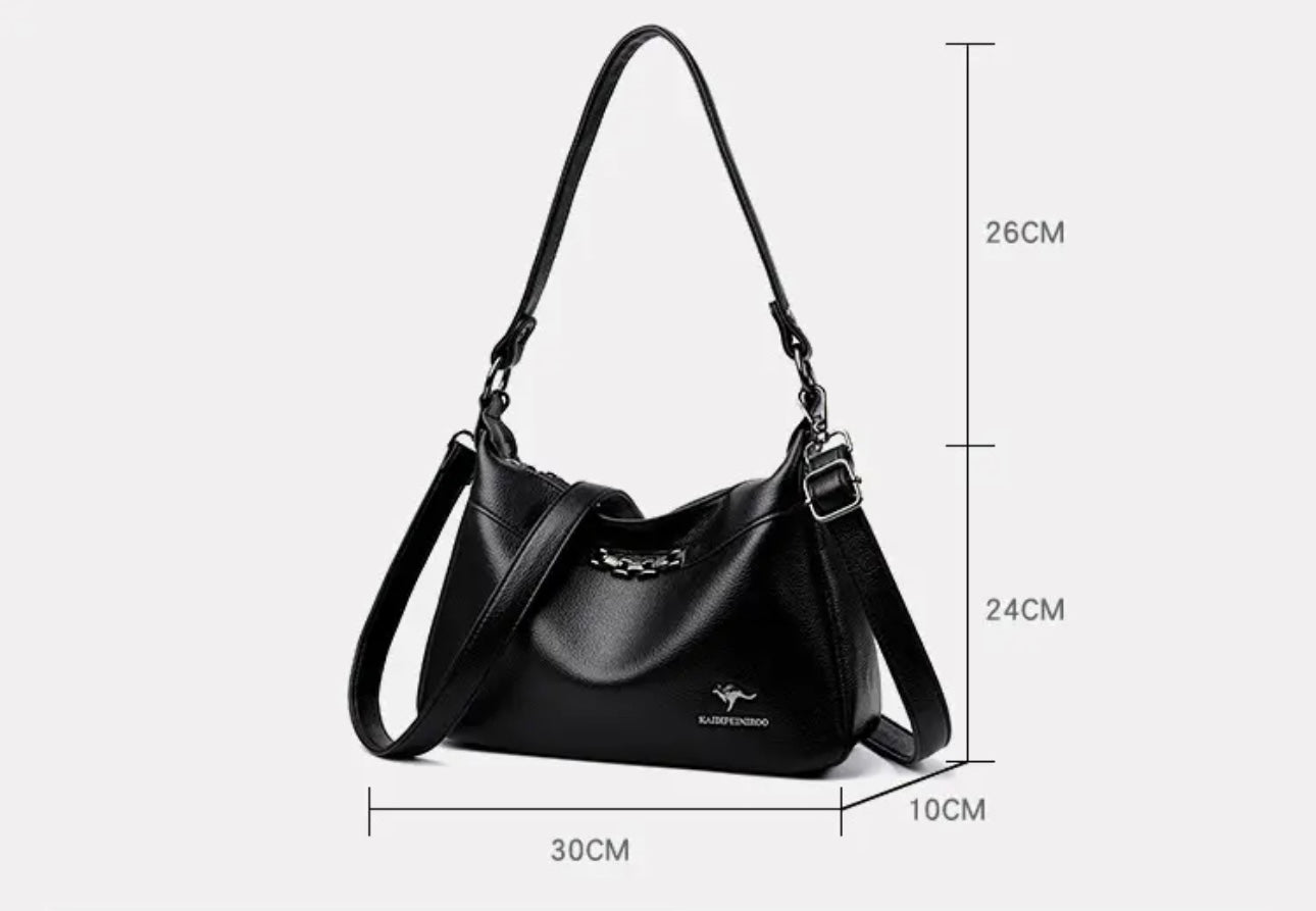 ZYB129 Elegant Leather Shoulder Bag - Timeless Style and Functionality