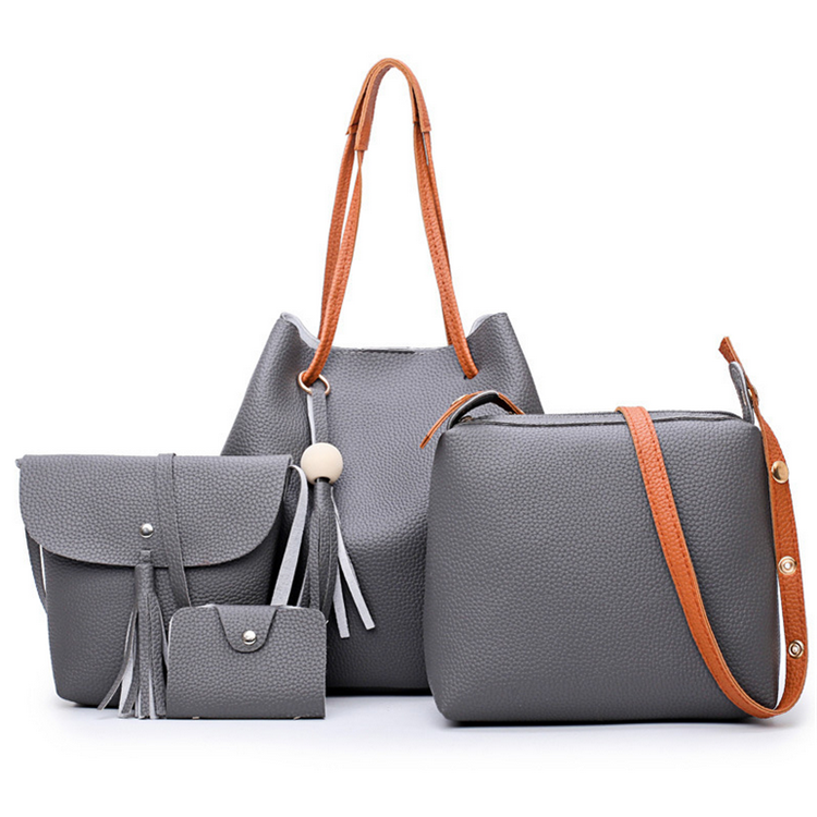 ZYB025 4-Piece Grey Handbag Set