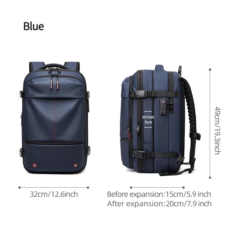 ZYB181 17 Inch Expandable Waterproof Travel Backpack With Laptop Space