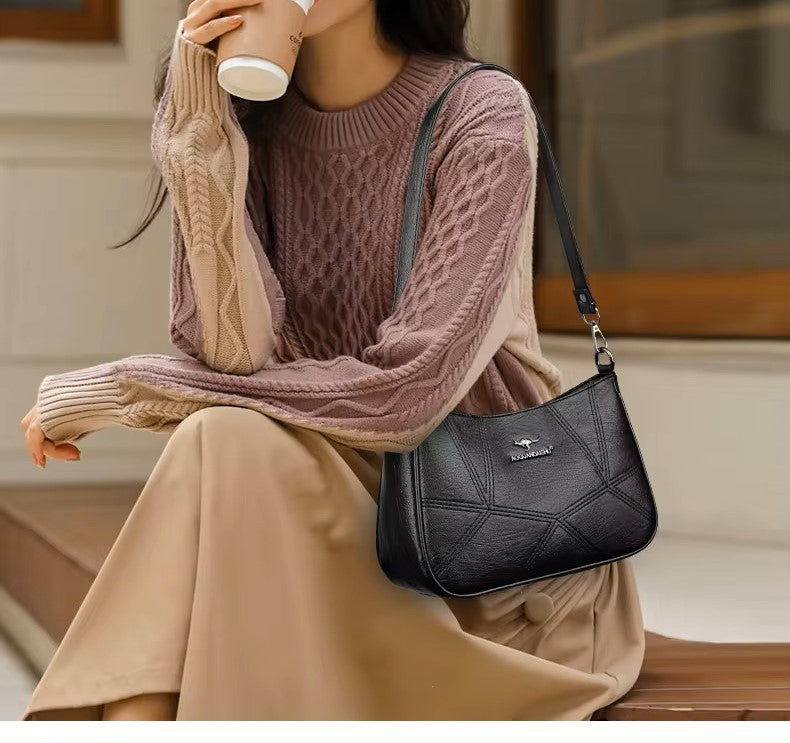 ZYB136 Versatile Leather Tote with Multiple Compartments