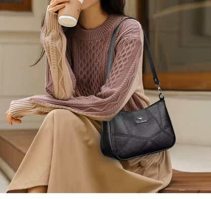 ZYB136 Versatile Leather Tote with Multiple Compartments