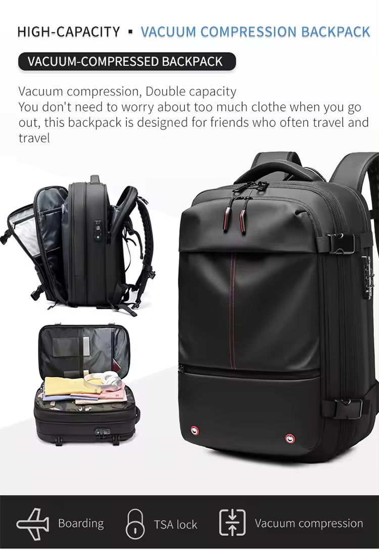 ZYB181 17 Inch Expandable Waterproof Travel Backpack With Laptop Space
