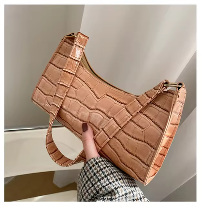 ZYB061 Chic and Minimalist: Croc-Embossed Shoulder Bag