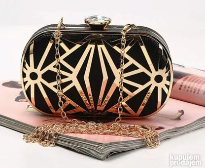 ZYB076 Geometric Glam: Cutout Clutch