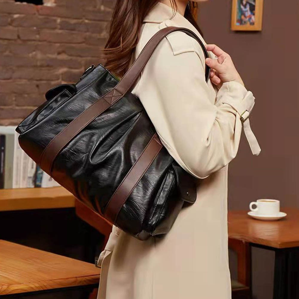 ZYB080 Classic Elegance: Leather Tote Bag