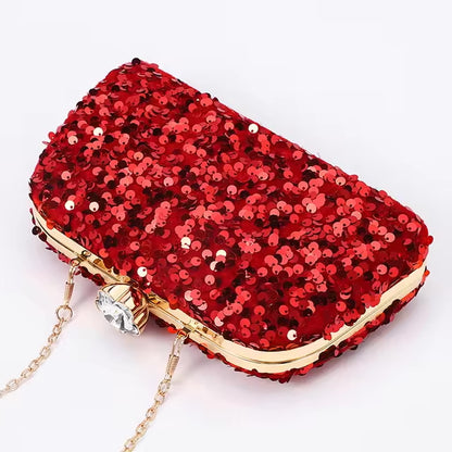 ZYB098 Fiery Red Sequined Clutch