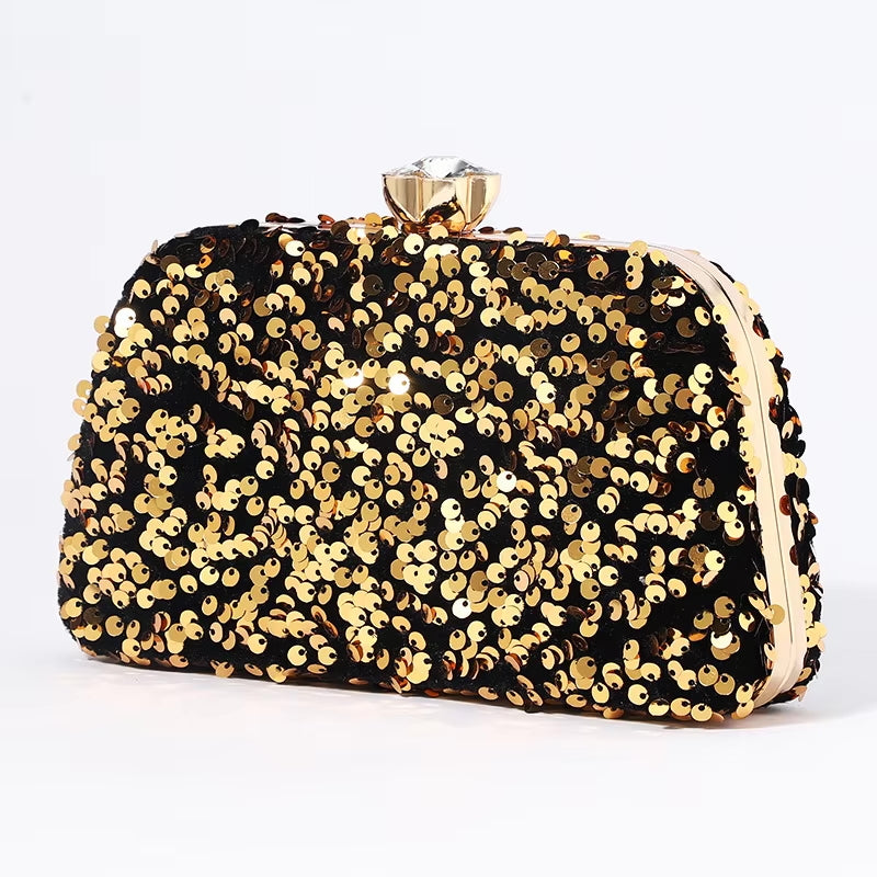 ZYB098 Fiery Red Sequined Clutch