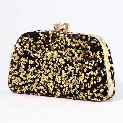 ZYB098 Fiery Red Sequined Clutch