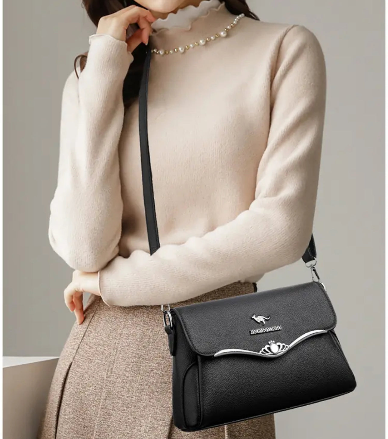 ZYB161 Stylish Sleek Leather Crossbody Bag