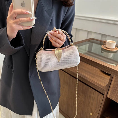 ZYB163 Metallic Clutch Bag with Studded Detail