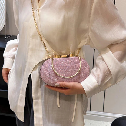 ZYB164 Shiny Glitter Evening Bag Sweet Bowknot Decor Clutch Purse