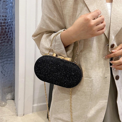 ZYB164 Shiny Glitter Evening Bag Sweet Bowknot Decor Clutch Purse