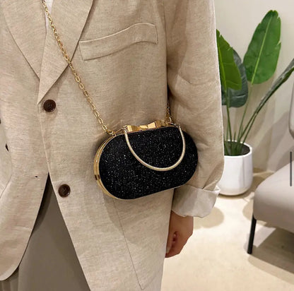 ZYB164 Shiny Glitter Evening Bag Sweet Bowknot Decor Clutch Purse