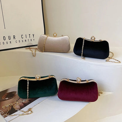 ZYB165 Gold Velvet Clutch