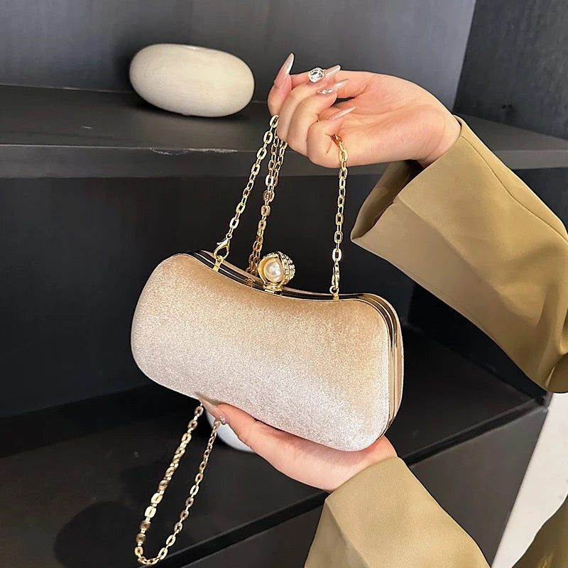 ZYB165 Gold Velvet Clutch