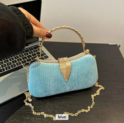 ZYB163 Metallic Clutch Bag with Studded Detail