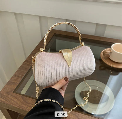 ZYB163 Metallic Clutch Bag with Studded Detail