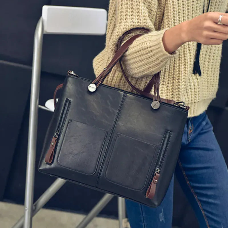 ZYB106 Vintage-Inspired Leather Shoulder Bag