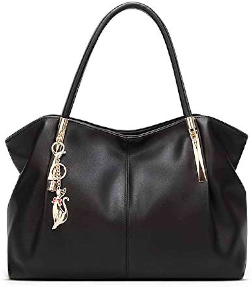 ZYB091 Sophisticated Leather Tote Bag with Gold Accents