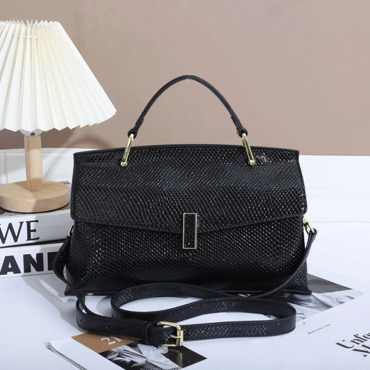 ZYB191 Elegant Snakeskin-Embossed Top Handle Bag