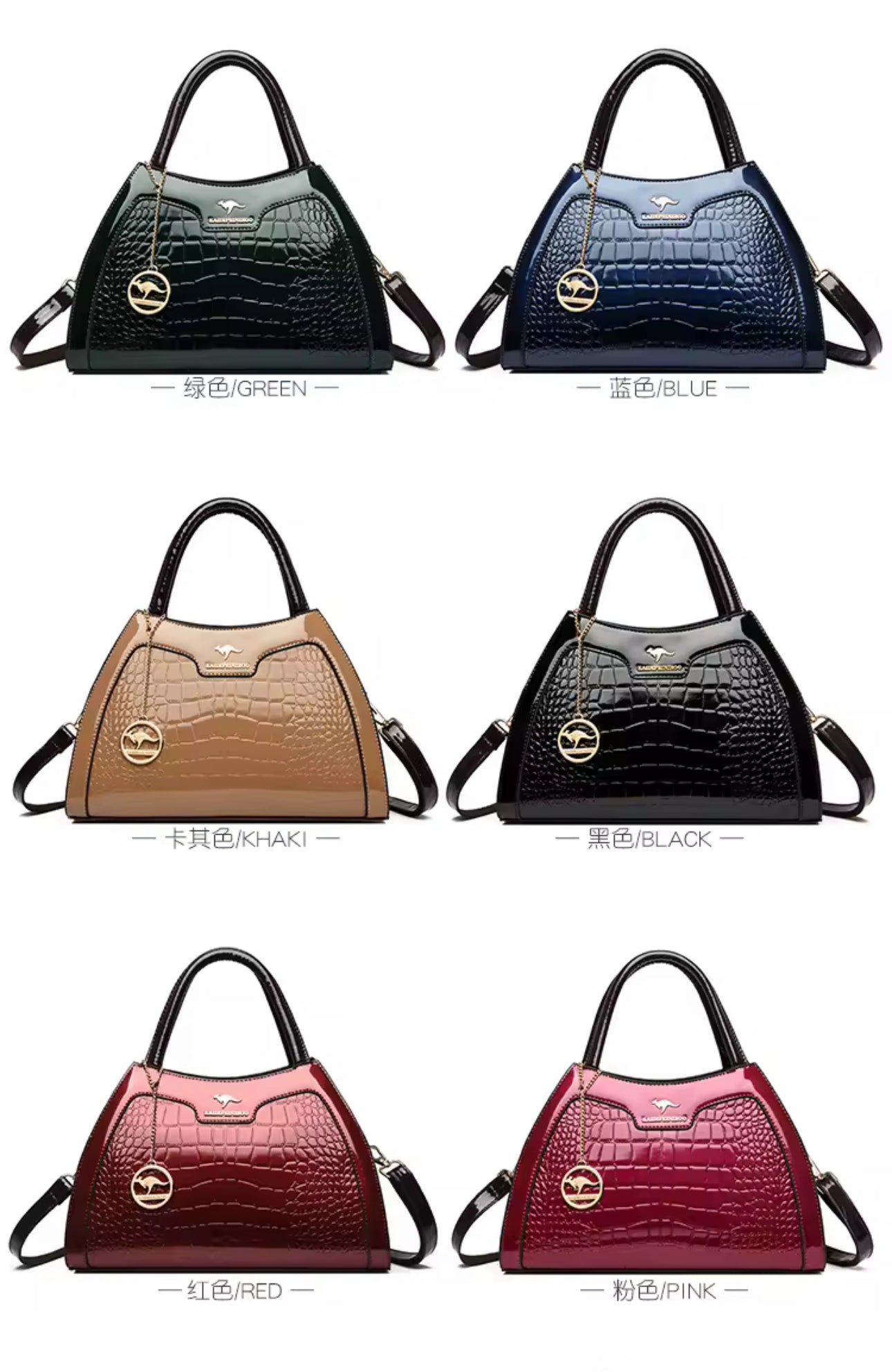 ZYB196 Elegant Crocodile-Embossed Handbag