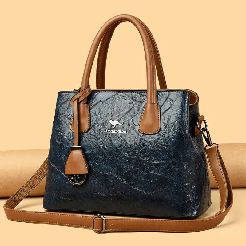 ZYB195 Timeless Elegance: Structured Leather Handbag