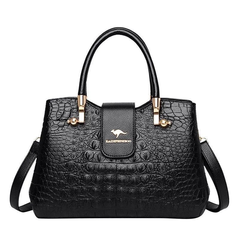 ZYB193 Elegant Crocodile-Embossed Top Handle Bag
