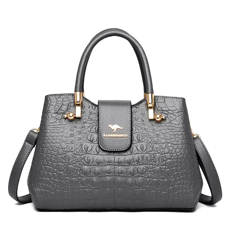 ZYB193 Elegant Crocodile-Embossed Top Handle Bag