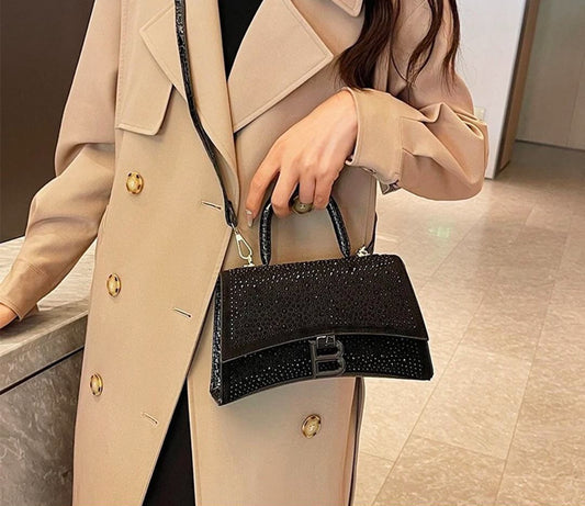 ZYB190 Croc-Embossed Curve Bag - Chic and Minimalist