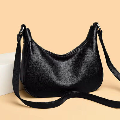 ZYB214 Pebbled Crescent Saddle Crossbody