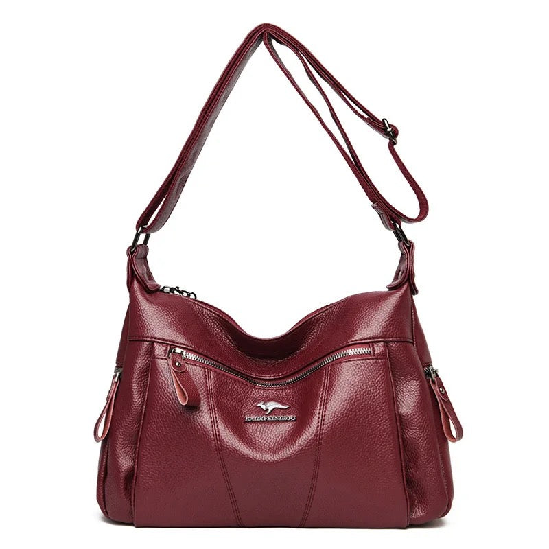 ZYB114 KAIDIFEINIROO - Timeless Leather Shoulder Bag with Subtle Croc-Embossed Pattern