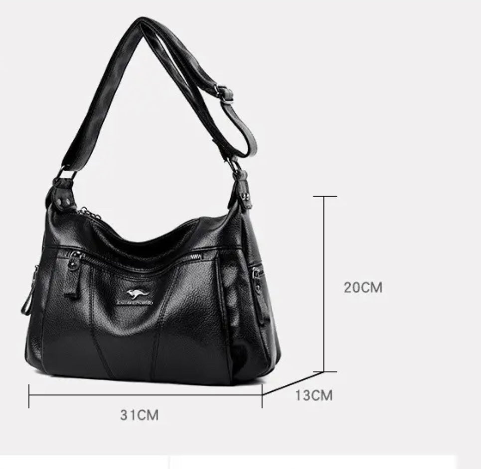 ZYB114 KAIDIFEINIROO - Timeless Leather Shoulder Bag with Subtle Croc-Embossed Pattern