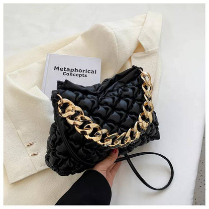 ZYB103 Elegant Pleated Shoulder Bag with Chain Strap