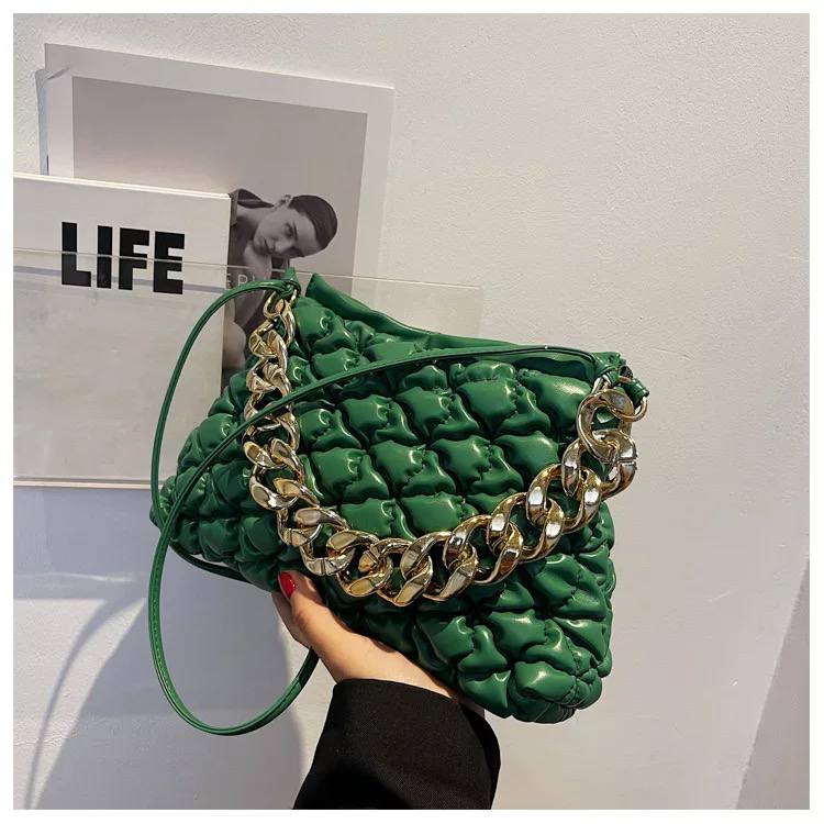 ZYB103 Elegant Pleated Shoulder Bag with Chain Strap