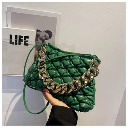 ZYB103 Elegant Pleated Shoulder Bag with Chain Strap