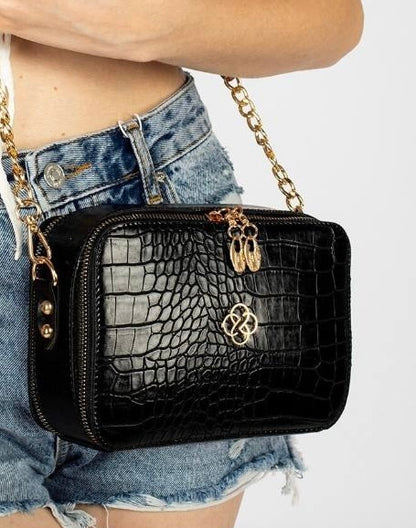 ZYB034 Croc-Embossed Crossbody Bag