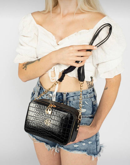 ZYB034 Croc-Embossed Crossbody Bag
