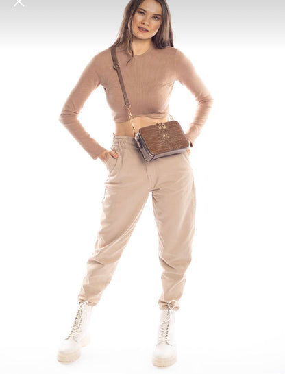 ZYB034 Croc-Embossed Crossbody Bag