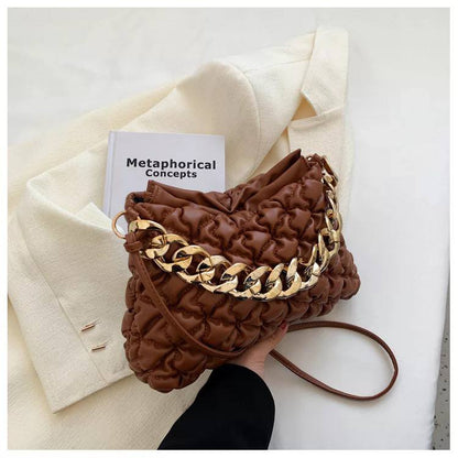 ZYB103 Elegant Pleated Shoulder Bag with Chain Strap